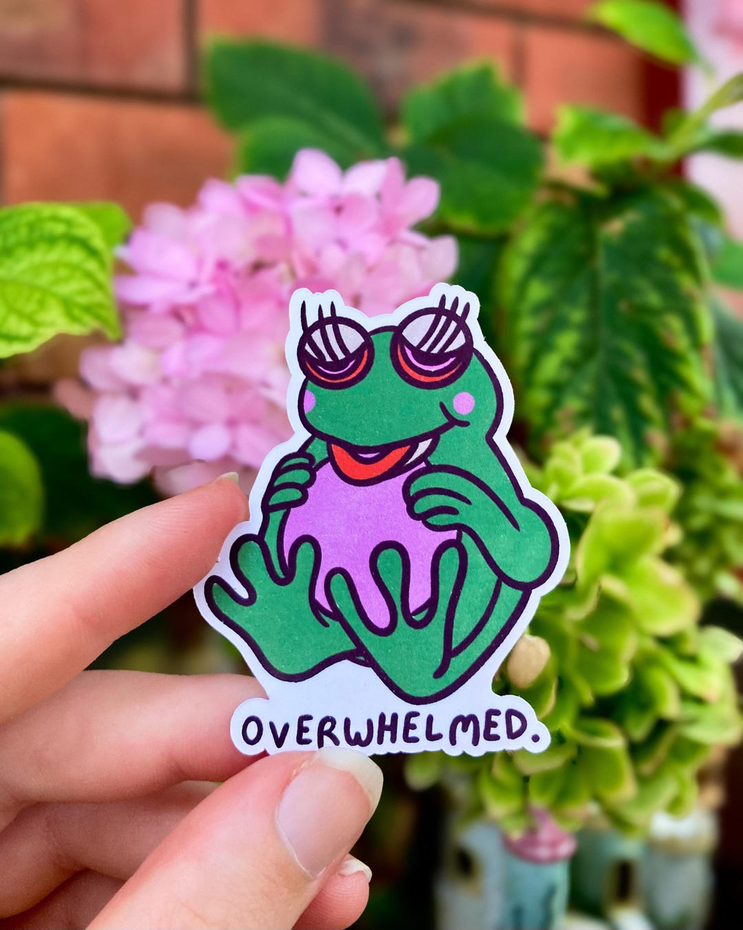 Funny Overwhelmed Frog Sticker: Neurodivergent Art - Etsy