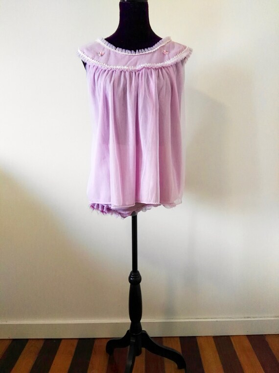 1960s Lavender Pyjama Set- Small - Medium