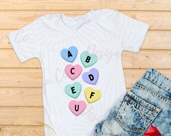 Abcde F You, Funny Adult Valentine Sublimation Design, Valentine Candy Hearts, PNG, Digital Download