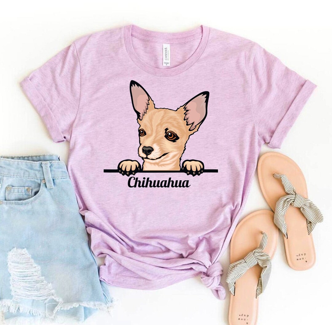 Peeking Chihuahua Dog Tshirt, Dog Lover Shirt, Chihuahua Tshirt