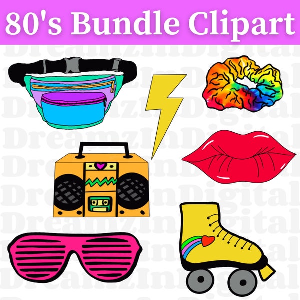 80s Party Clipart, Roller Stakes png, Retro png files,I Love 80s png,  png files for cricut, 80s svg files, cricut, silhouette