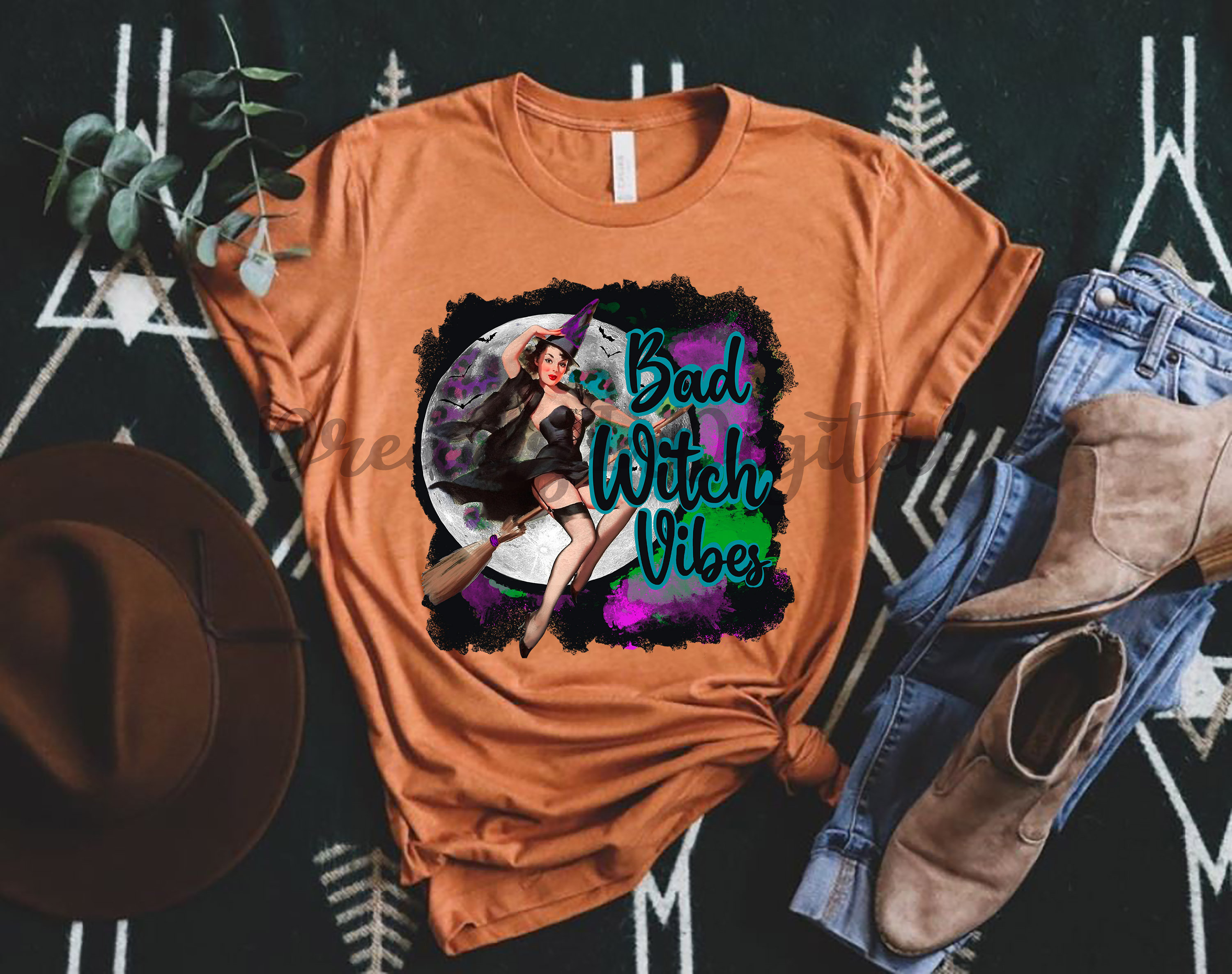 Bad Witch Vibes Png Witch Sublimation Pinup Witch Png Bad | Etsy