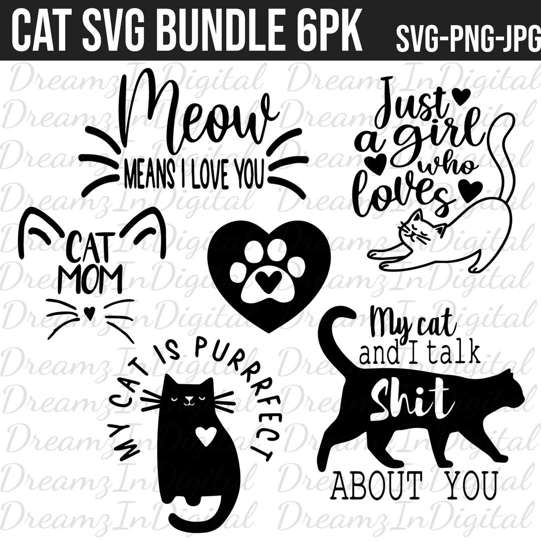 Cat SVG Bundle I Love My Cat Svg Funny Cat Svg Cut File for Etsy