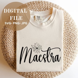 Maestra svg, Maestra Wildflowers svg,Spanish svg, Spanish Teacher svg, Profesora svg, Maestra Flores svg, Cricut Cut File