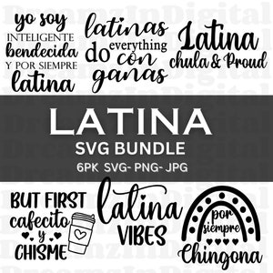 SVG Design Bundle, Latina svg bundle, PNG file, Latina PNG, Latina Shirt svg, Spanish Shirt, Spanish Saying, Chingona svg