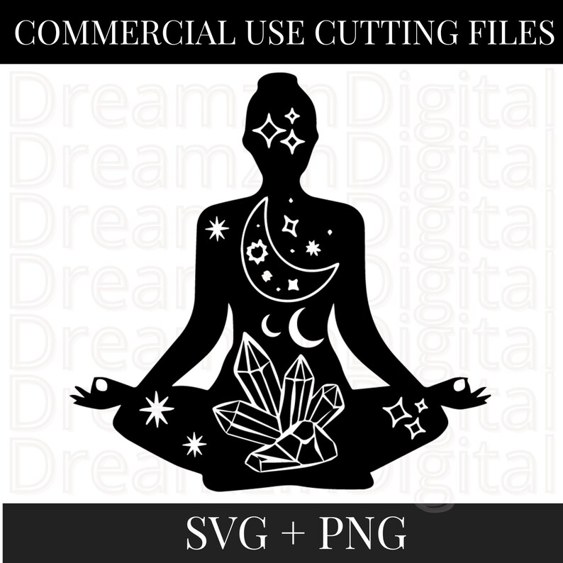 Celestial Yoga Svg Meditation Svg Crystals Svg Cut File Etsy