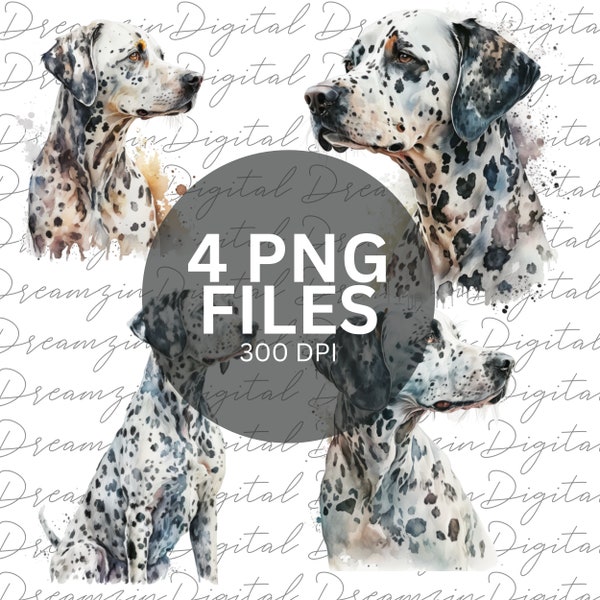 Dalmation Watercolor PNG, Digital Downloads, Dalmation Clipart, Dog PNG, Dalmation wall art, Dalmation prints, Sublimation