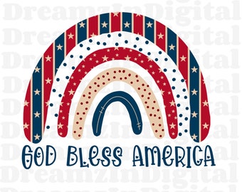 God Bless America png, 4th of July png, 4th of July Rainbow, 4th of July Sublimation, Digital Download, Sublimation Graphics, Patriotic png