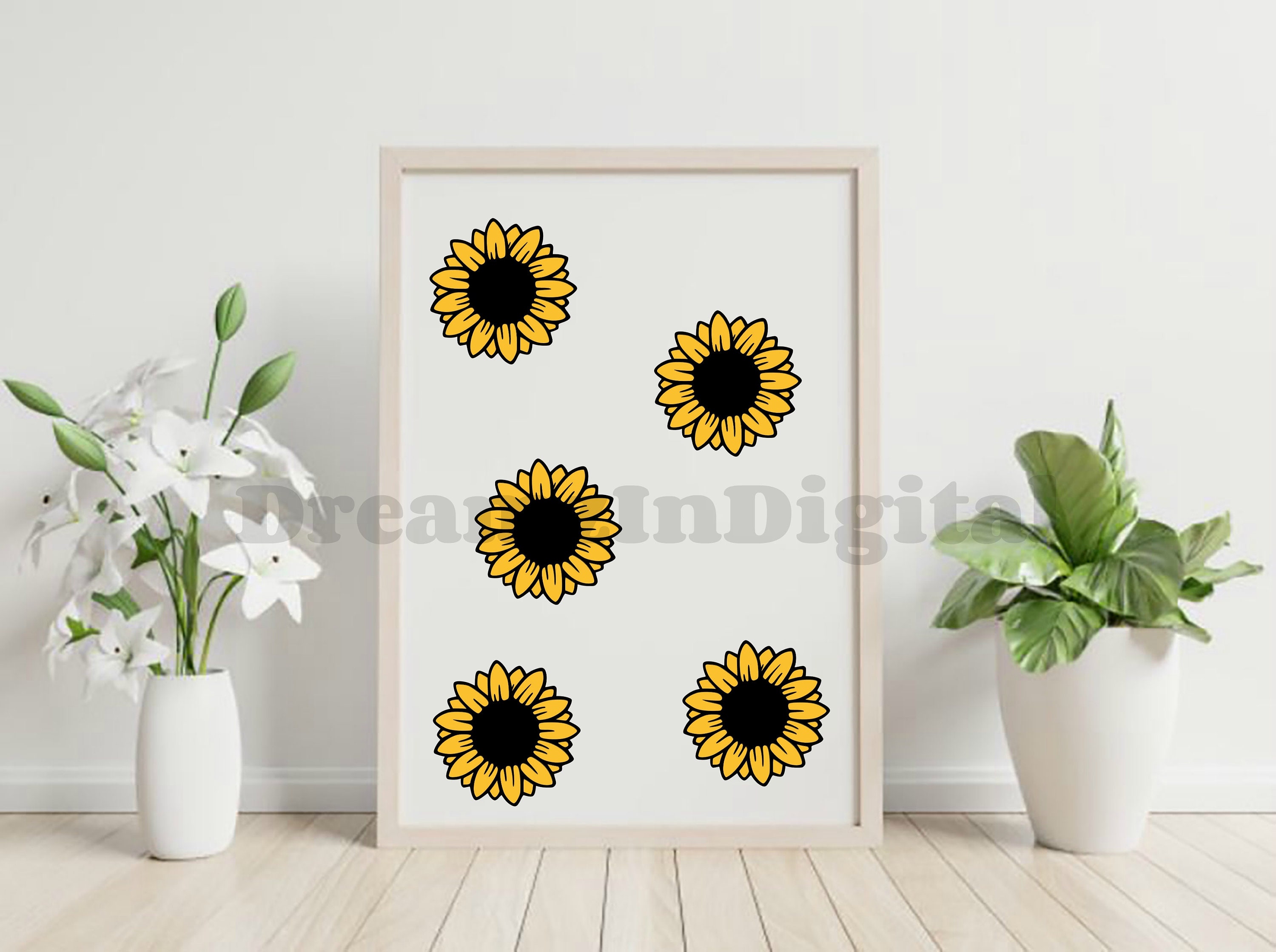 Sunflower SVG Flower SVG Sunflower Clipart Digital | Etsy