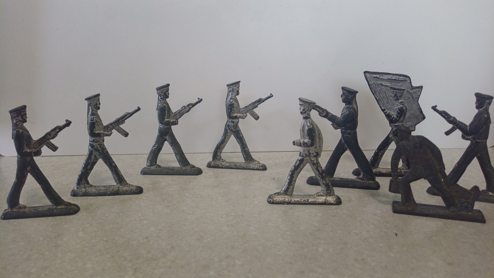 Set of 9 Vintage Tin Toy Soldiers. Tin Soldiers Sailors. Made Etsy