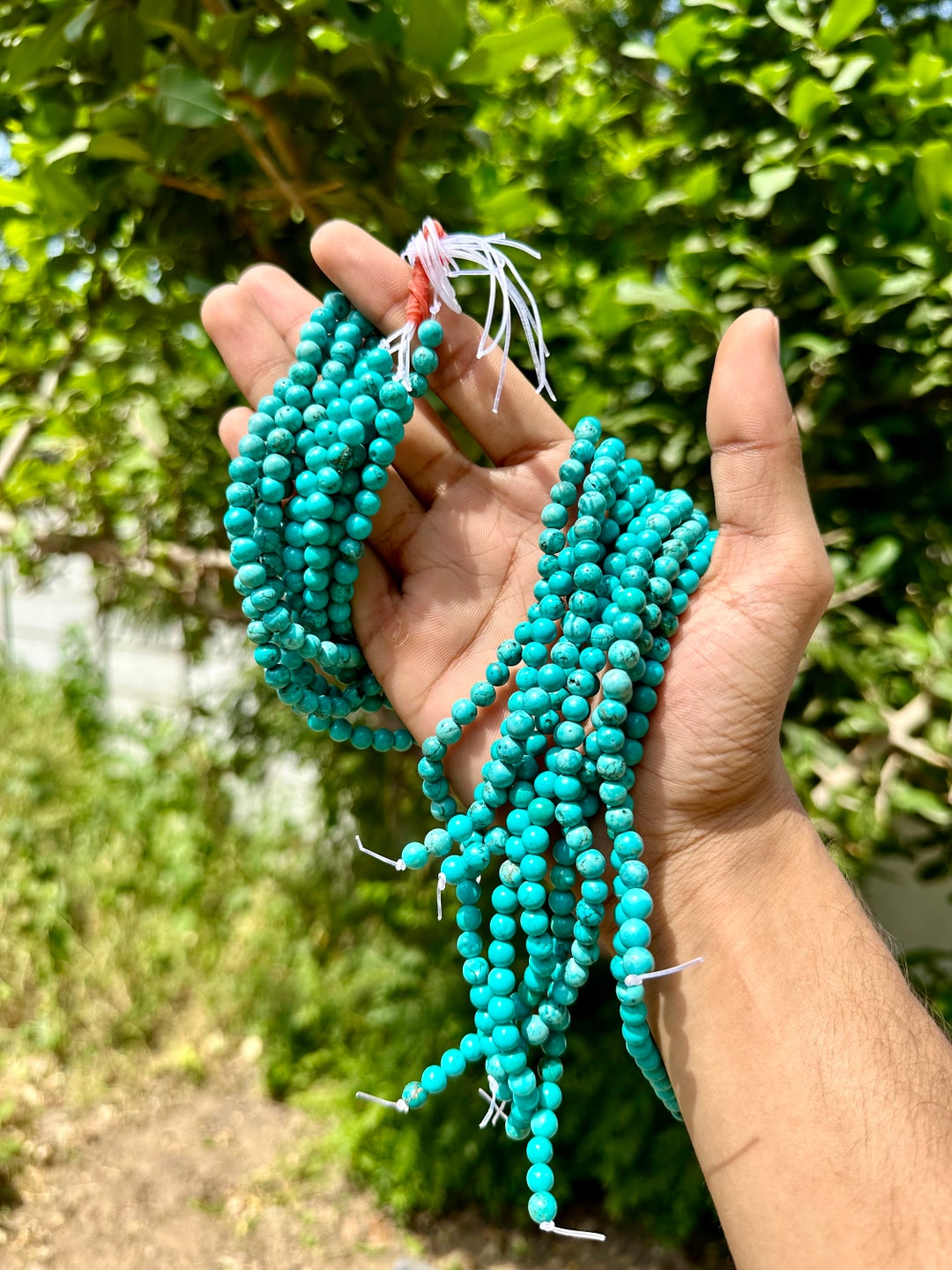 10 Bulk Line Natural Turquoise Beads Turquoise Genuine Etsy