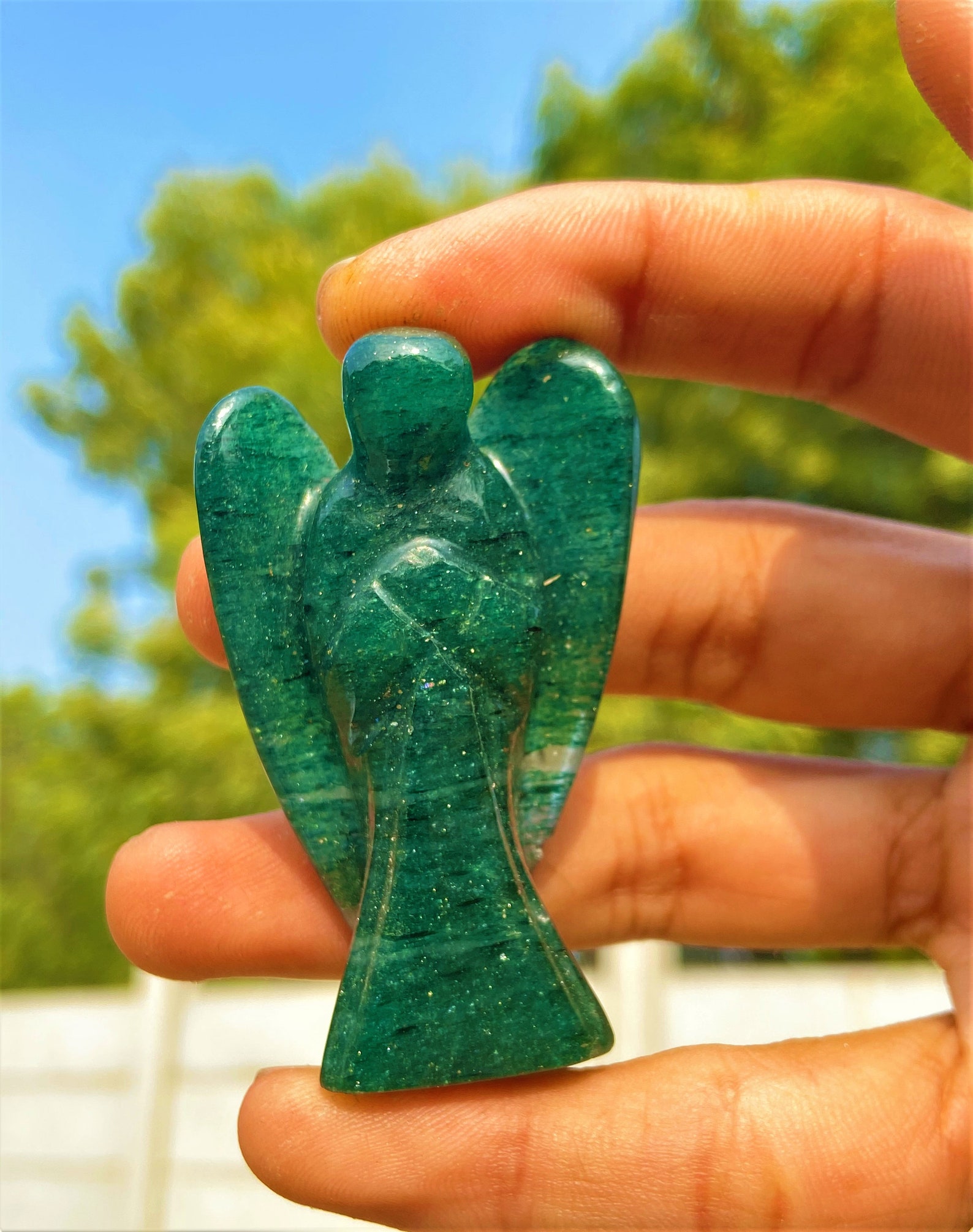 Green Jade Angel Set of 2pc Angel Fengshui Angel 2'' Etsy
