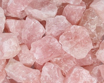 10pcs Large Rose Quartz Crystal Chunk - Rose Quartz Rough Stone - Brazilian Rose Quartz Crystal