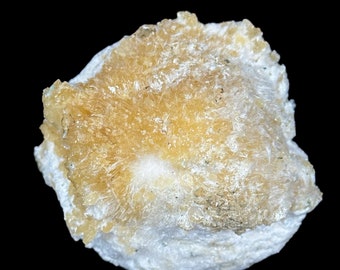 Rare Natural Stilbite Calcite with Mesolite Heulandite Minerals, Mesolite Minerals, Natural Minerals India, Orange Calcite