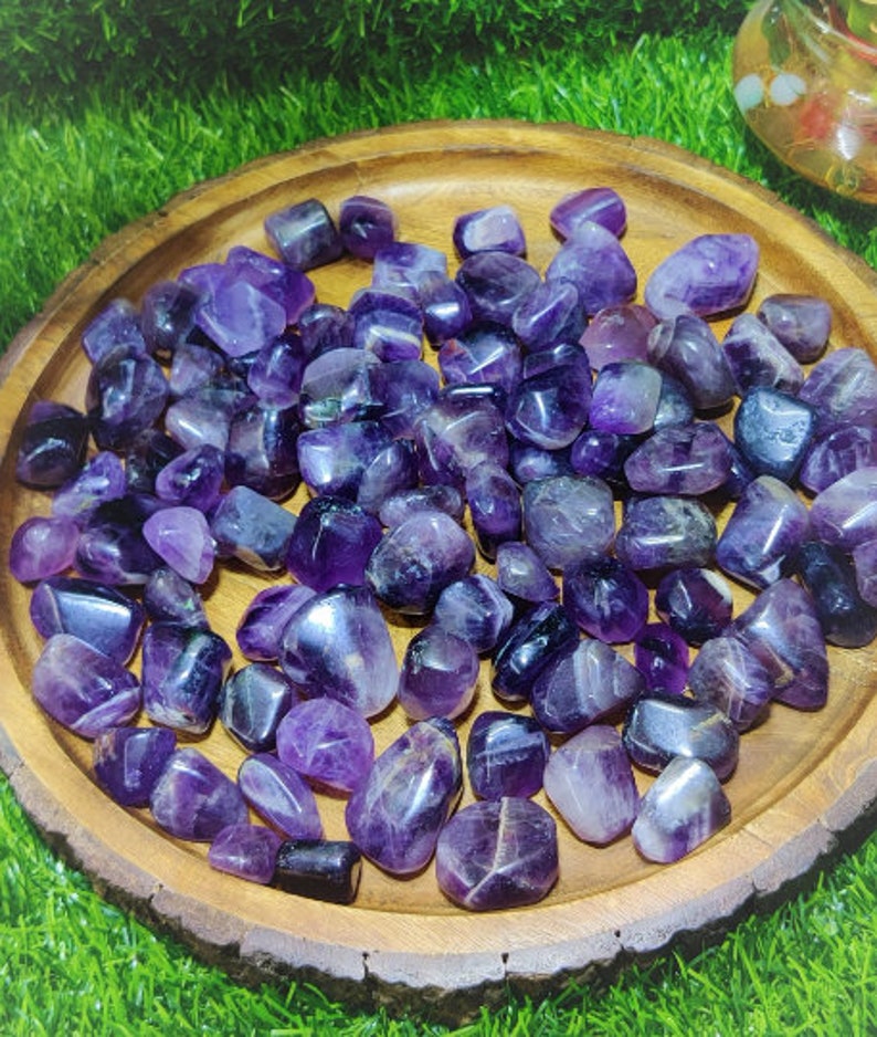 100pc BULK Amethyst Tumbled Unique Gift, Housewarming Gift, Healing Crystals and Stones, Jewelry Stone image 1