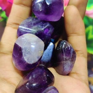 100pc BULK Amethyst Tumbled Unique Gift, Housewarming Gift, Healing Crystals and Stones, Jewelry Stone image 2