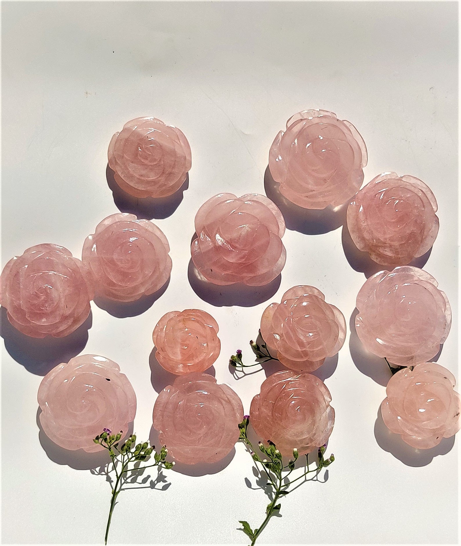 Natural Rose Quartz Rose Flower for Valentine Daymother's Etsy