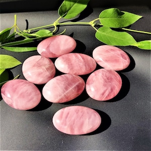 100piece BULK Rose Quartz Palm Stone | Rose Quartz Pocket Stone | Handmade | Heart Chakra | Metaphysical Crystal | Stone of Love