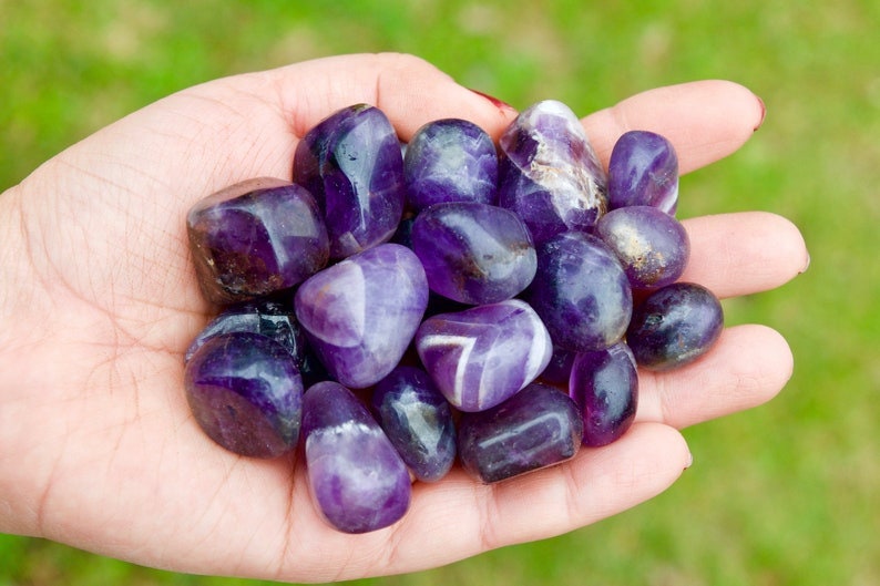 100pc BULK Amethyst Tumbled Unique Gift, Housewarming Gift, Healing Crystals and Stones, Jewelry Stone image 5