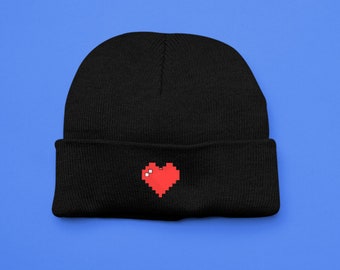 8-Bit Heart Beanie