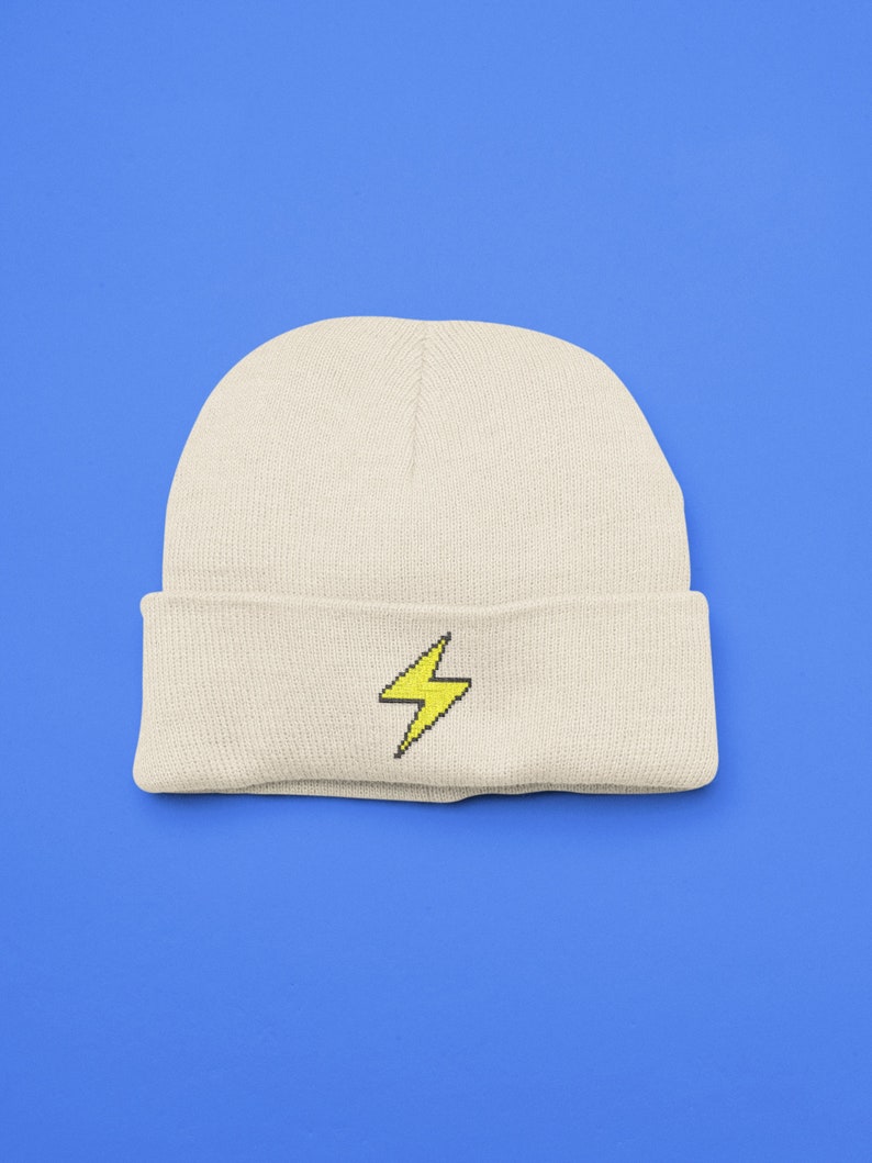 8-Bit Lighting Bolt Beanie image 2