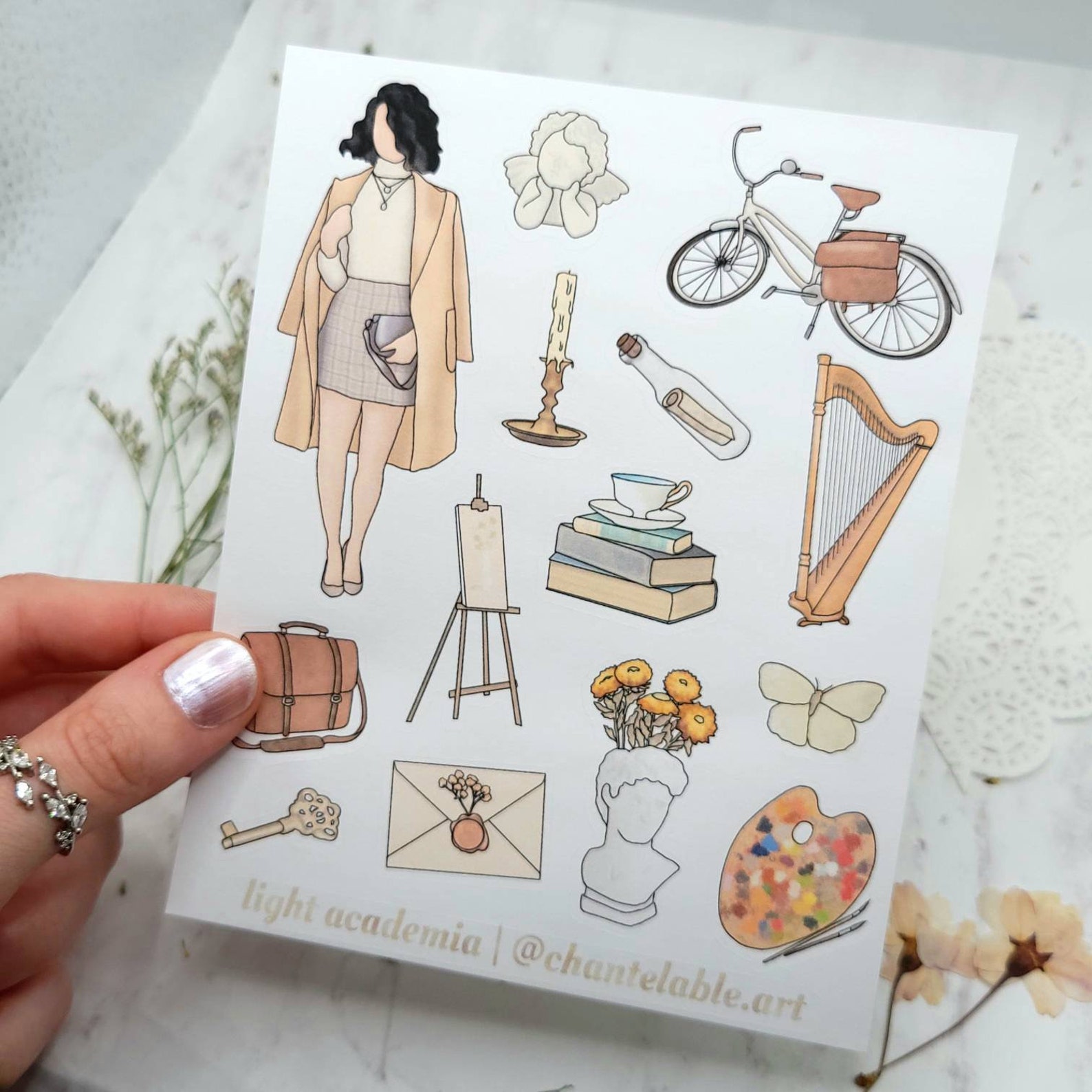 Light Academia Sticker Sheet Journal Stickers Vintage Etsy