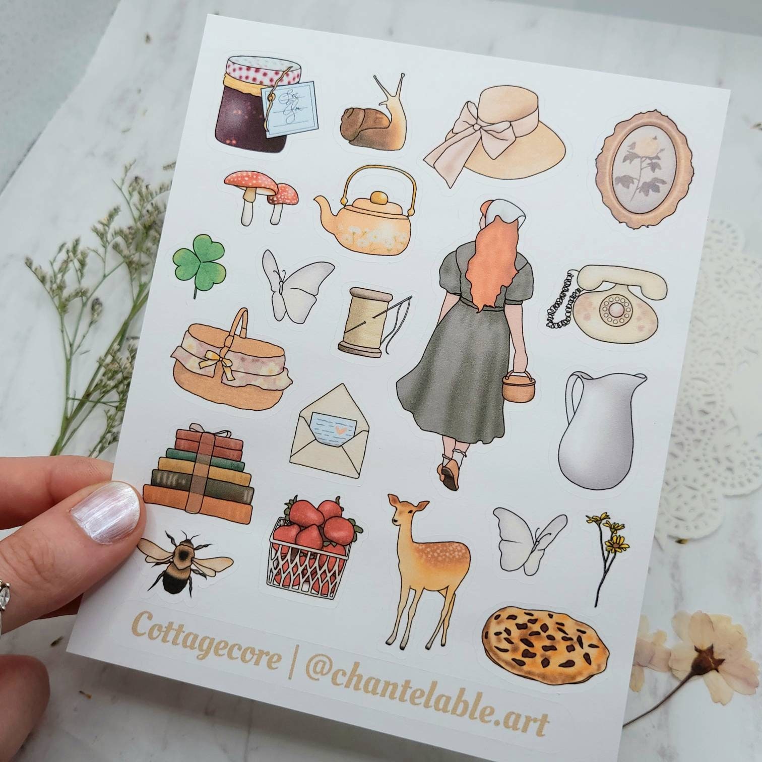 Cottage style stickersheet cute journal stickers penpal | Etsy