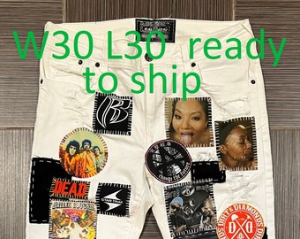 SosMula White crust Pants UPS express shipping