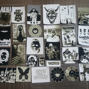 Custom DTG patches for sewing of your choice set &quot;Black&White negative&quot;