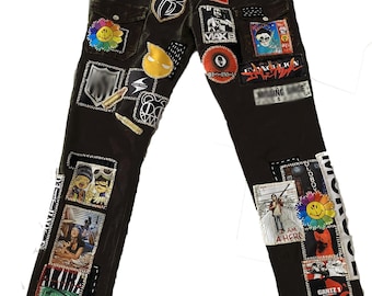 Pantalones Zilla personalizados Patchwork Coser a mano