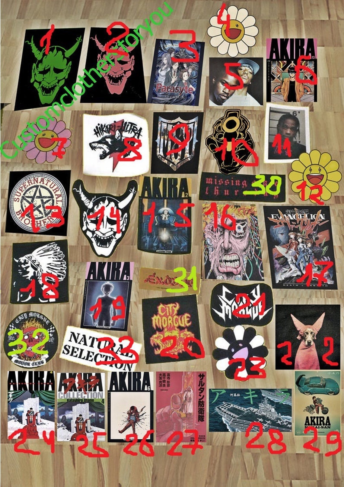 Custom DTG City Morgue / Zillakami 29 Patches for jeans set52 | Etsy