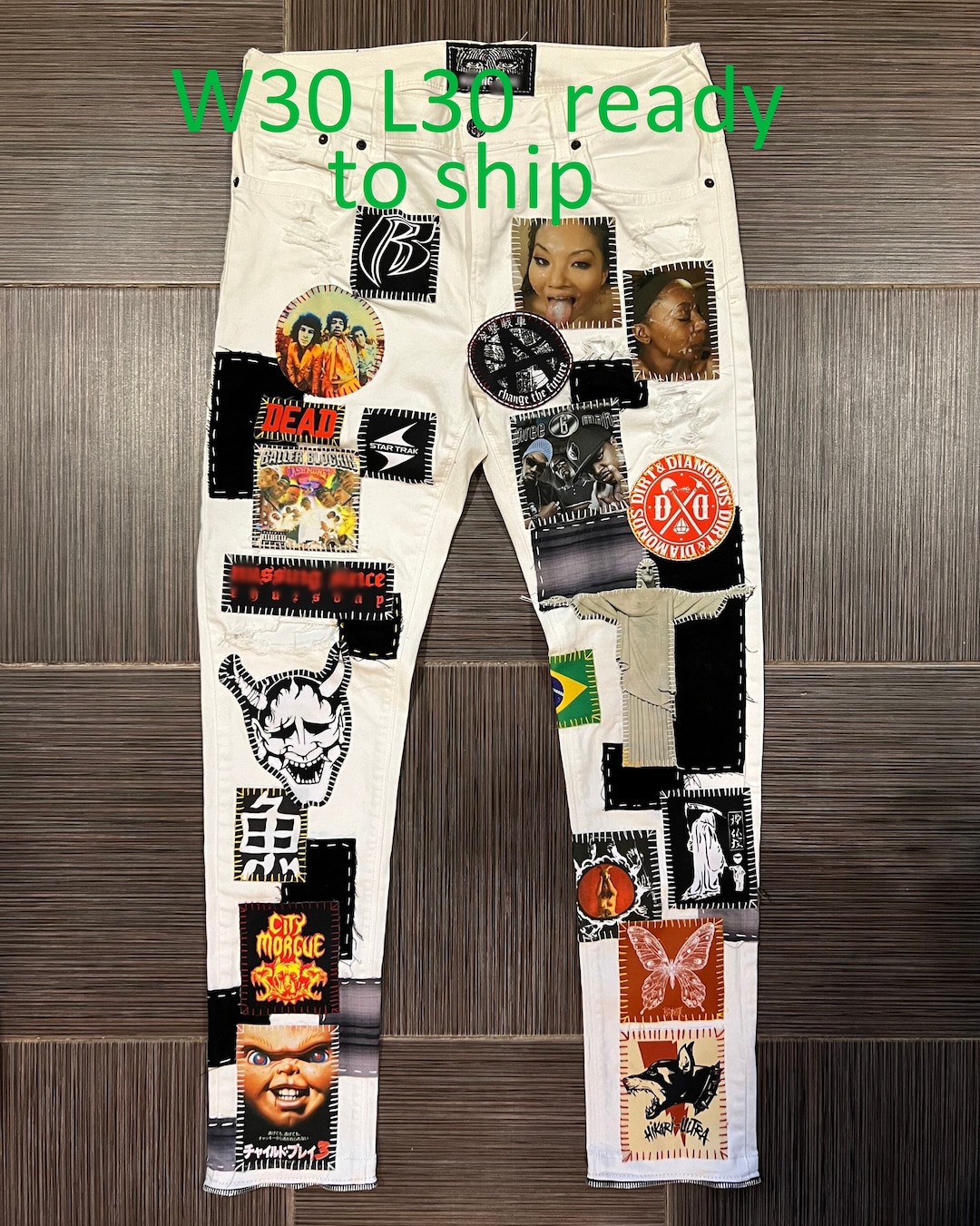 Zillakami DOG YEAR White Crust Pants UPS Express Shipping Etsy