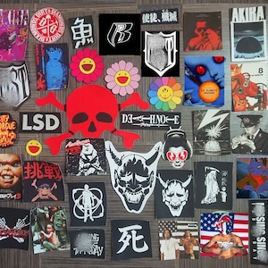 Custom DTG patches for sewing of your choice set &quot;pants with skull&quot;