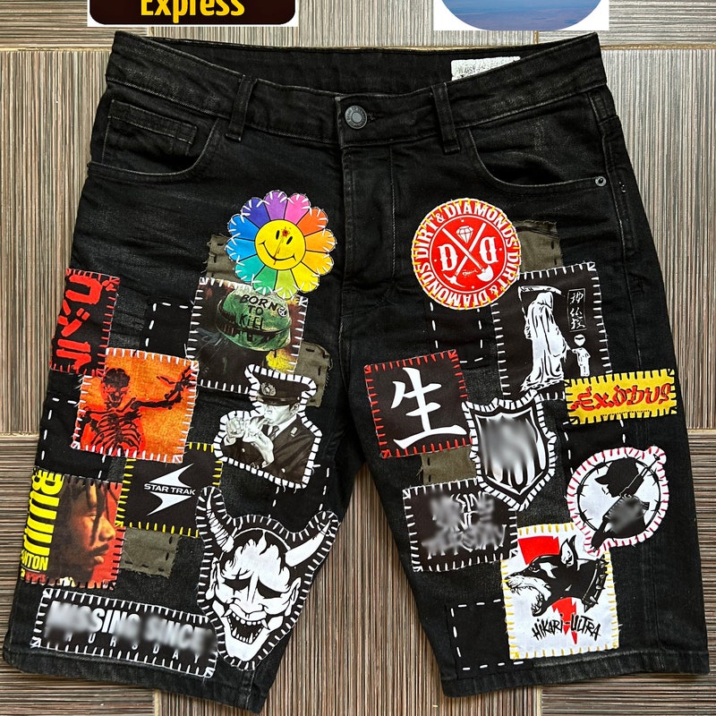 Black Patchwork Jorts // *RANDOM SELECTION main image 1