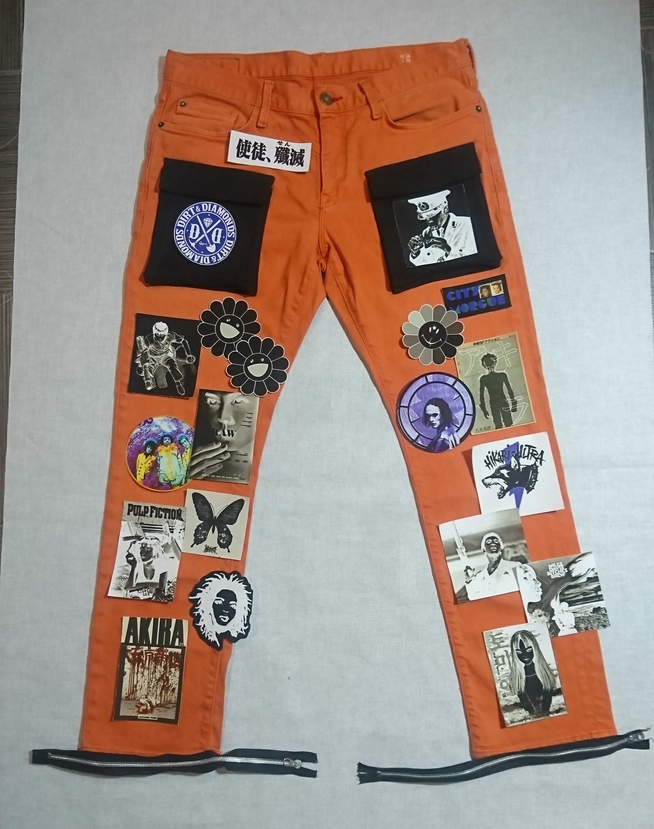Exclusive Orange Crust Pants Handmade Patchwork FTP - Etsy