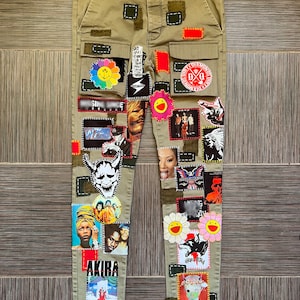 Cargo Custom Handsmade Patchwork Jeans Zilla style