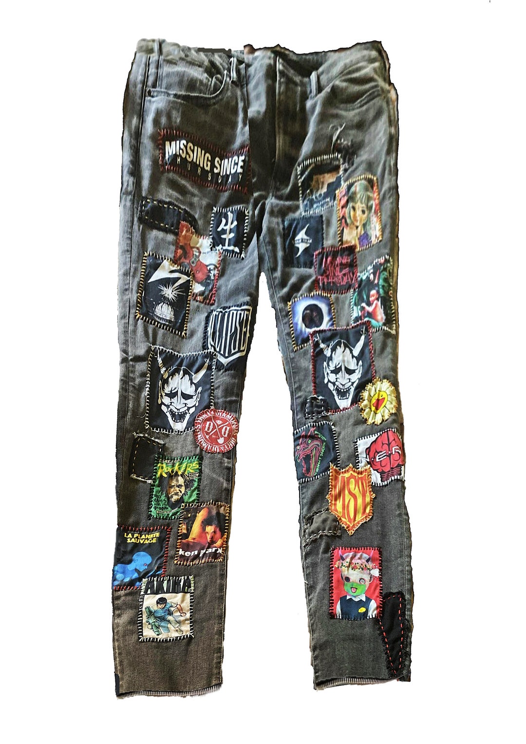 CRUST Pants Zillakami DOG YEAR Handmade Jeans Custom - Etsy