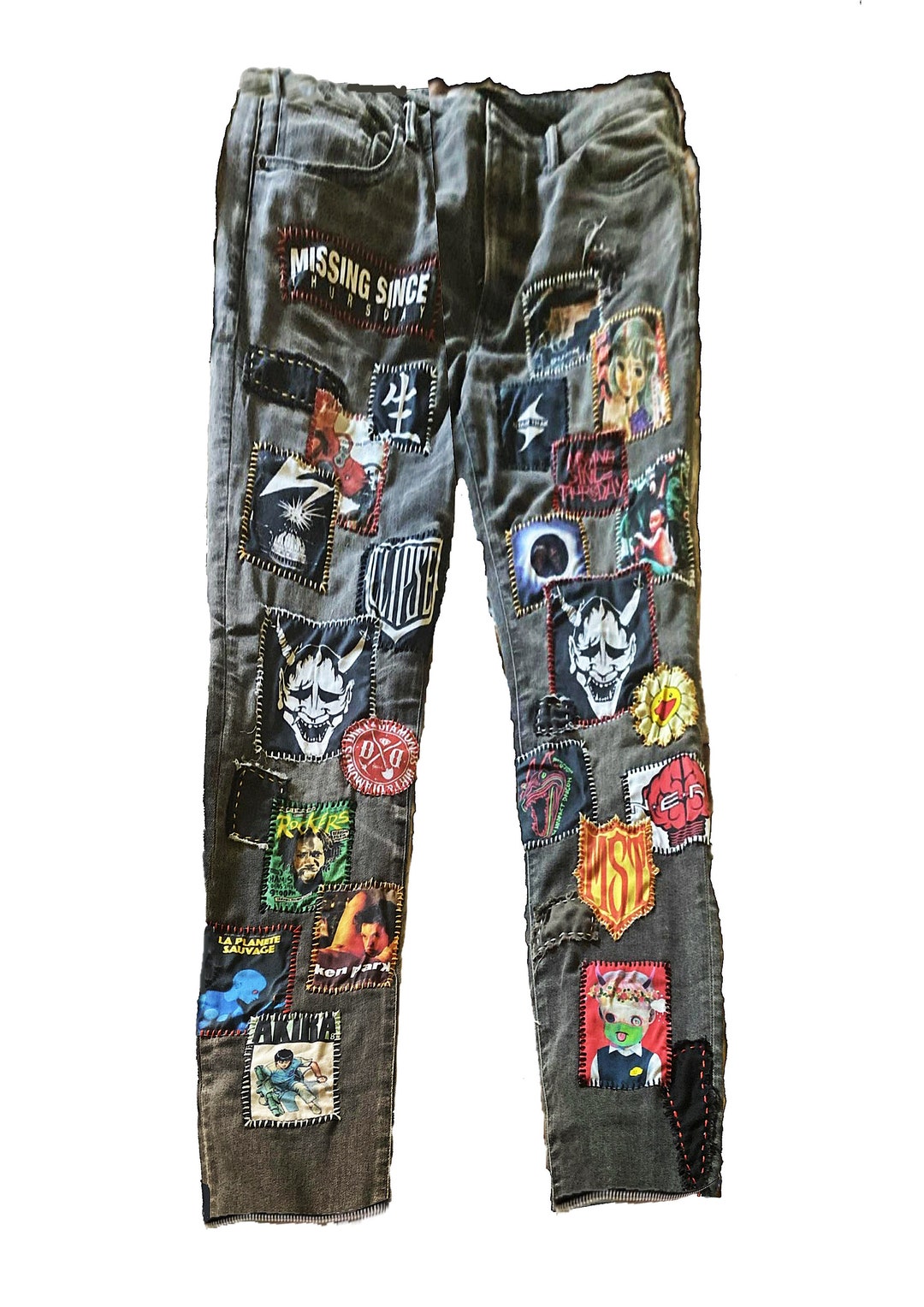 CRUST Pants Zillakami DOG YEAR Handmade Jeans Custom Etsy