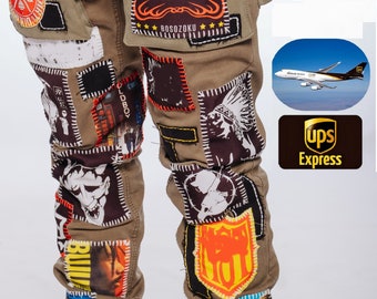 bosozoku pants personalized with cargo front back pockets custom