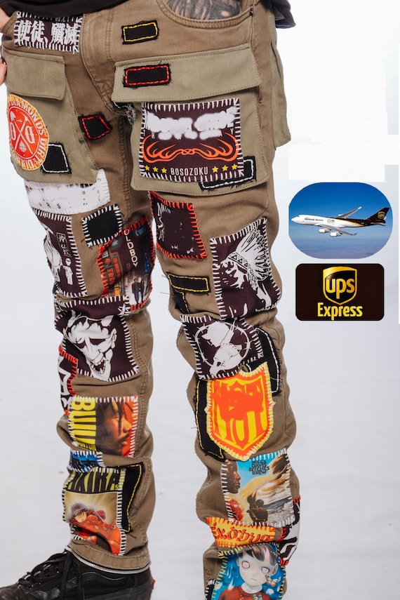 Custom Bosozoku Olive Zillakami Sosmula Pants Cargo Front Custom Bosozoku Olive Zillakami Sosmula Pants Cargo Front