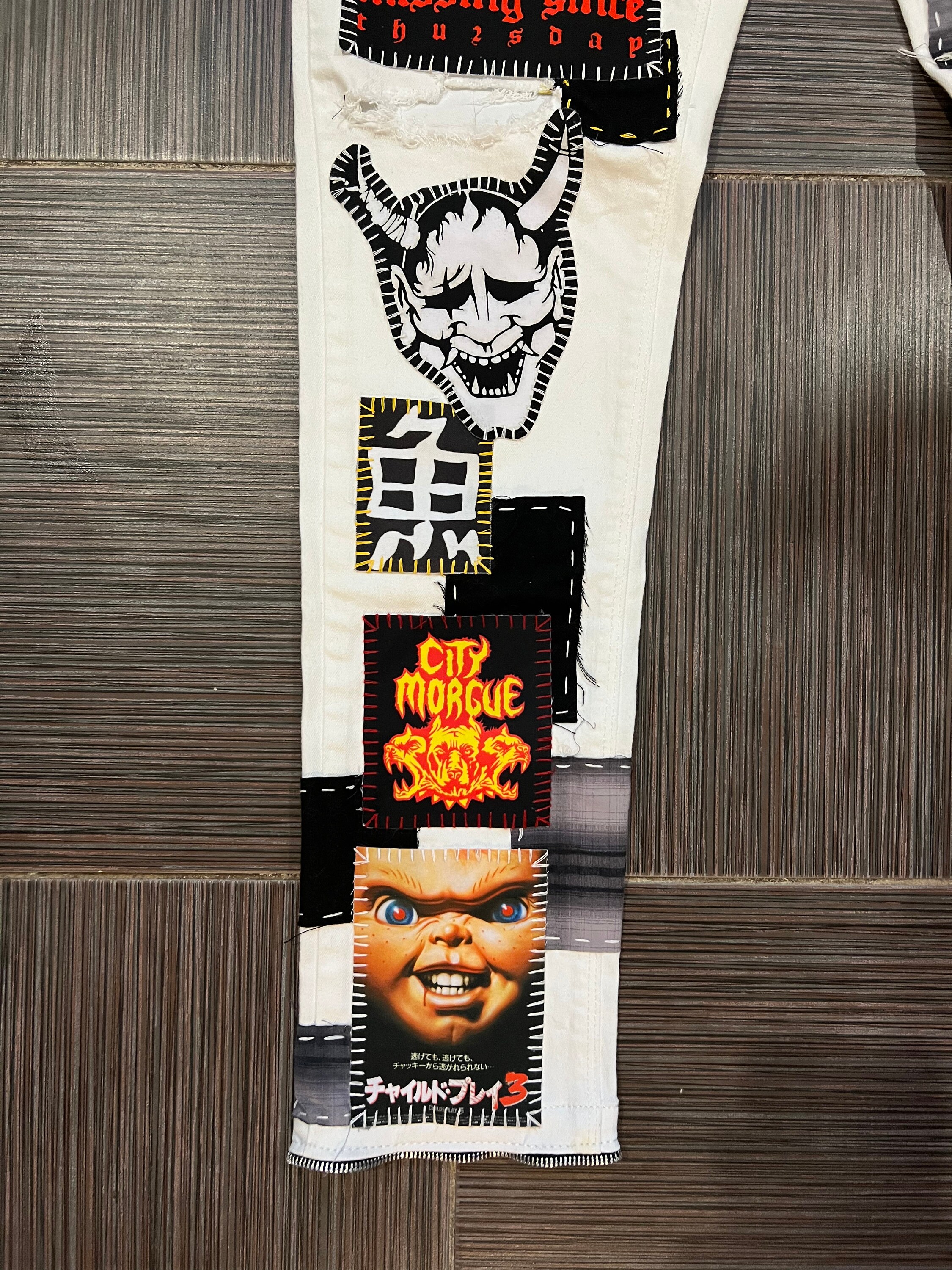パーソナライズされたホワイトクラストパンツ - Etsy 日本