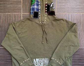 Patched Hoodie with studs for order