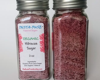 Organic Hibiscus Sugar, Baking Sprinkles, Plant Based, Vegan, Real Fruit Flavored Sugar, Foodie Gift, Rim Sugar, Margarita Sugar