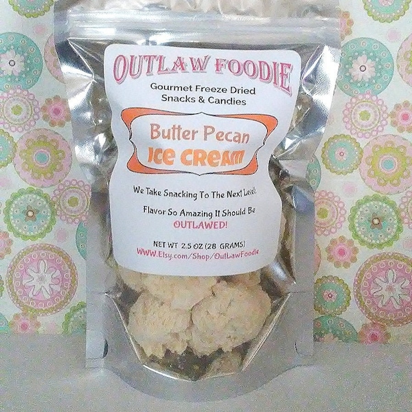 Freeze Dried Butter Pecan Ice Cream, Candy, Valentines Gift, Easter Gift, Freeze Dried Candy, Kid Gift, Birthday Gift, Food, Ice Cream