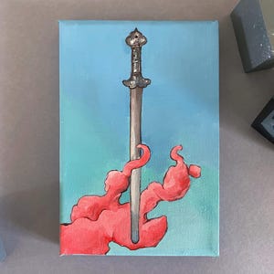 original art , acrylic painting, acrylic artwork 10x15 cm, acrylic on small canvas