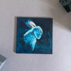 originele kunst, acrylschilderij, acrylkunstwerk 10 x 10 cm, acryl op mdf-paneel