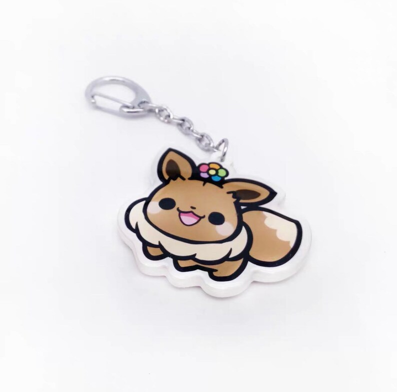 Keychain Pok\u00e9mon Eeveelution Eevee Espeon Umbreon Leafeon Sylveon Vaporeon Flareon Jolteon Glaceon Transparent Acrylic