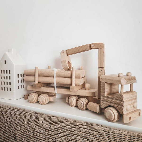 wooden truck , timber beams, kids toys wood, montessori toys , eco