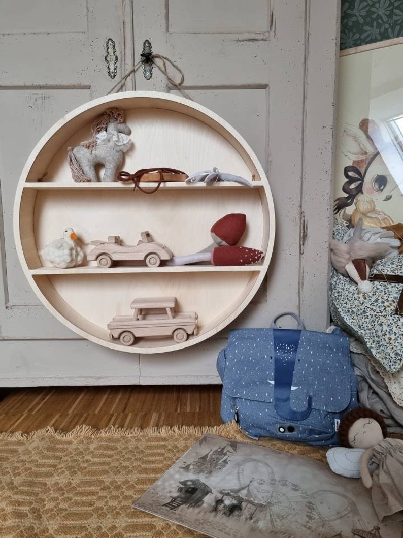 Round Shelf Plywood Wood Decor Regal Runde Etsy