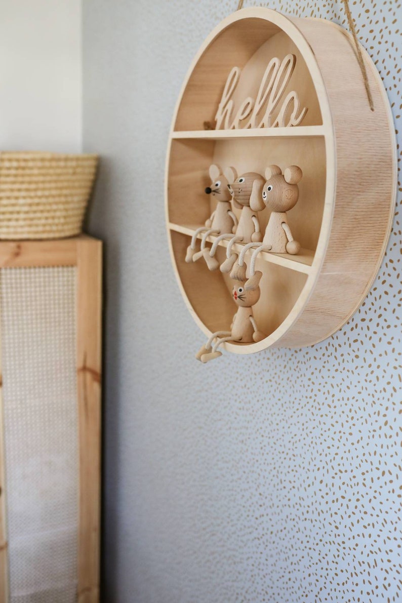 Round Shelf Plywood Wood Decor Regal Runde Etsy